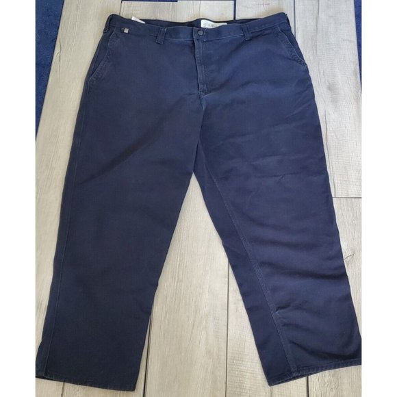 Carhartt FR Men's 44 x 30 Flame Resistant Blue Canvas Pants Loose - Picture 2 of 10